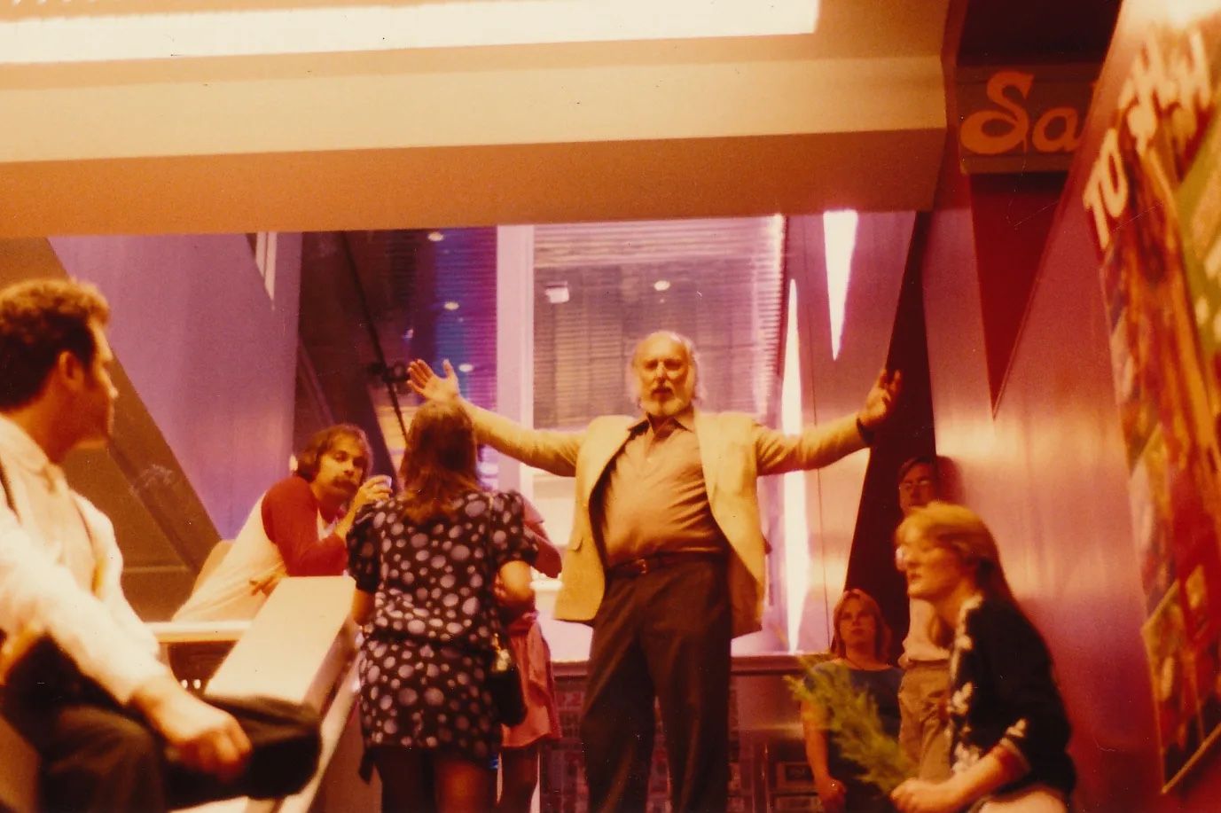 Russ Solomon at the inauguration of Tower Records New York Store in 1983, as seen in "All Things Must Pass". / Photo courtesy of Gravitas Ventures.