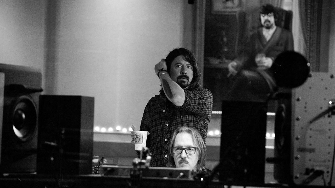 Grohl and producer Butch Vig at 6060 Studios / Photo courtesy of Roswell Films.