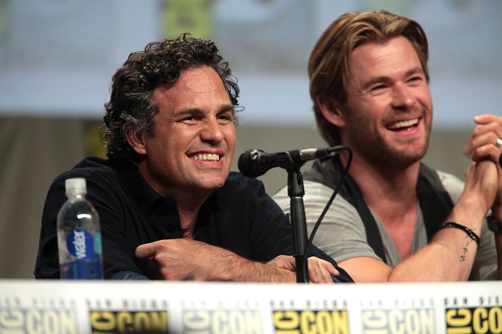 Sticking up for the Marvel Man: Ruffalo & Hemsworth at Comic Con / Photo: Gage Skidmore - Creative Commons