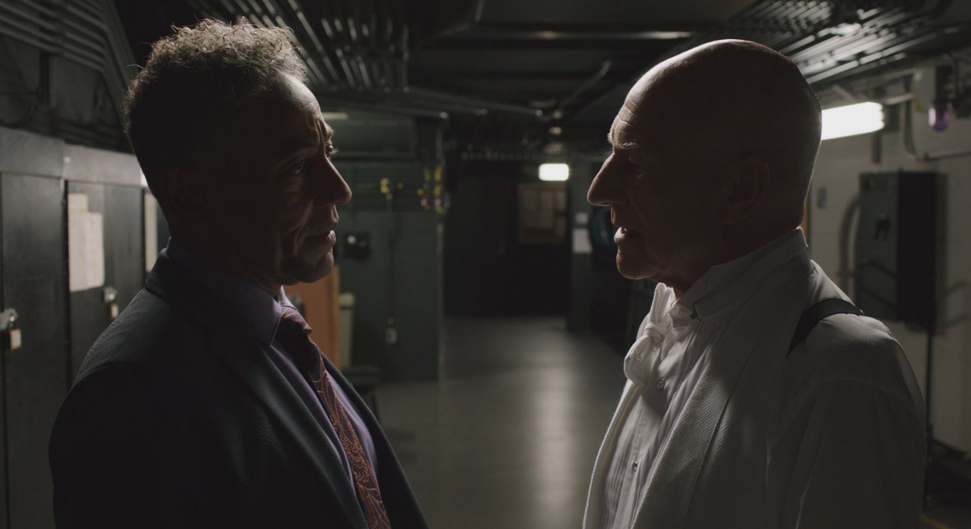 A traumatized old master's best friend: Esposito gives Stewart some tough love in "Coda" / Photo courtesy of Gravitas ventures.